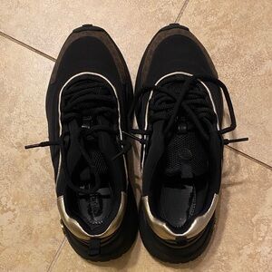 Michael Kors Black and Gold Sneakers